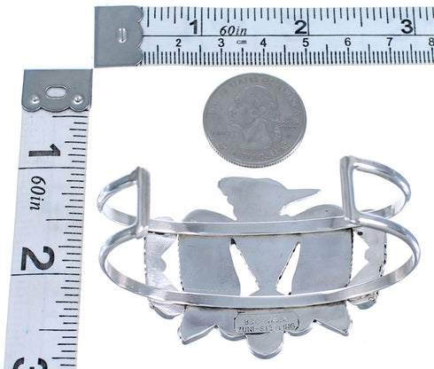 Silver Thunderbird Multicolor Inlay Zuni Indian Cuff Bracelet RX117414